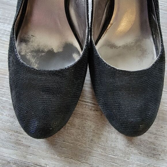 Anne Klein Wylie black Size 7.5 leather pumps heels - Picture 2 of 6